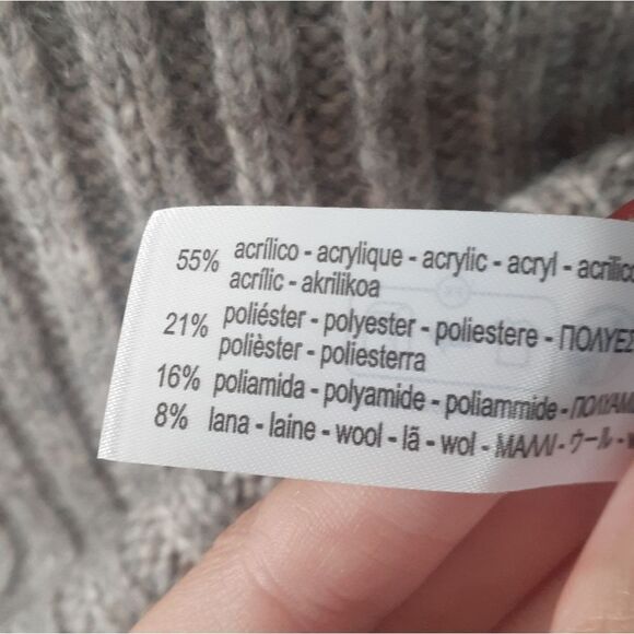 Zara Wool Blend Gray Ribbed Women's Sweater - Picture 7 of 12